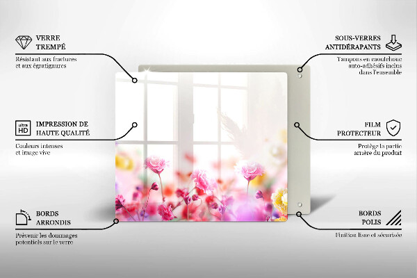 Stenska zaščitna plošča za štedilnik Cvetlični travnik