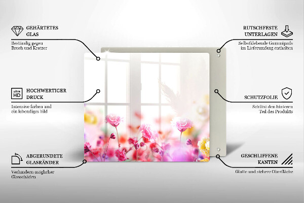 Stenska zaščitna plošča za štedilnik Cvetlični travnik