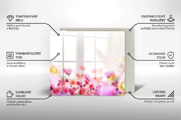 Stenska zaščitna plošča za štedilnik Cvetlični travnik