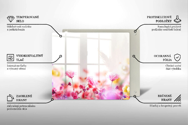 Stenska zaščitna plošča za štedilnik Cvetlični travnik