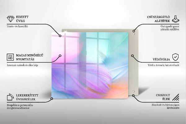 Stenska zaščitna plošča za štedilnik Pastelno perje