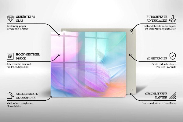 Stenska zaščitna plošča za štedilnik Pastelno perje