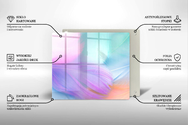 Stenska zaščitna plošča za štedilnik Pastelno perje