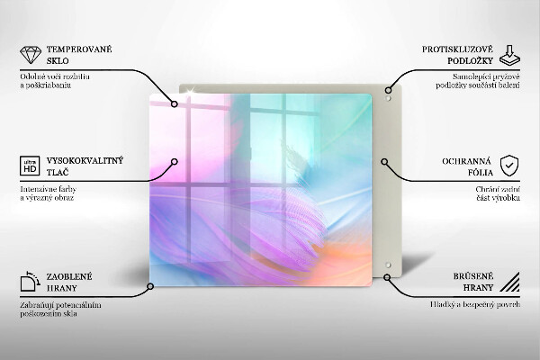 Stenska zaščitna plošča za štedilnik Pastelno perje
