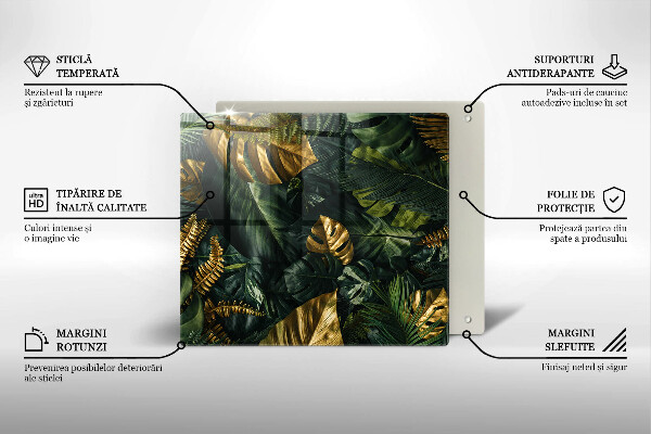 Zaščitna plošča za štedilnik Zlati listi monstere