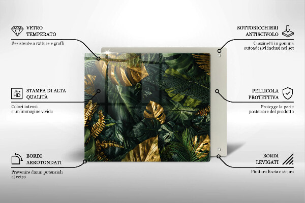 Zaščitna plošča za štedilnik Zlati listi monstere