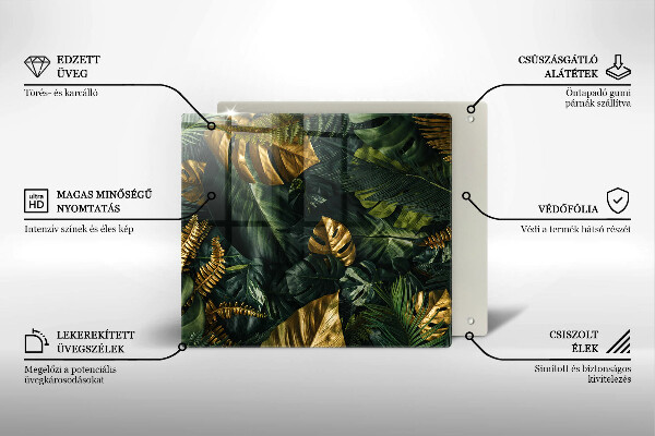 Zaščitna plošča za štedilnik Zlati listi monstere