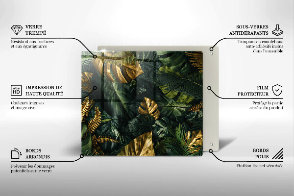 Zaščitna plošča za štedilnik Zlati listi monstere