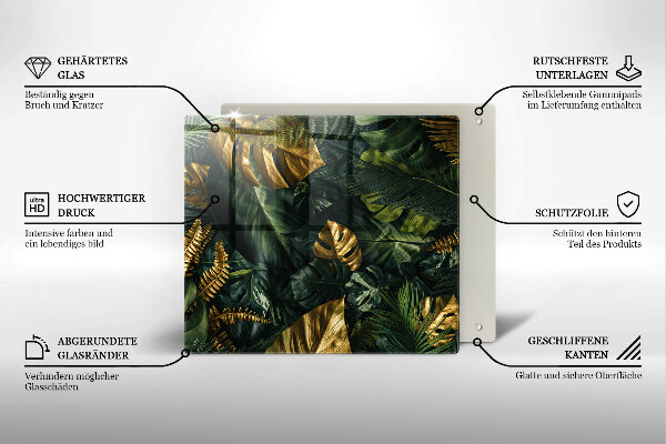 Zaščitna plošča za štedilnik Zlati listi monstere