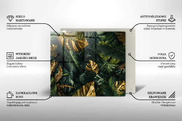 Zaščitna plošča za štedilnik Zlati listi monstere