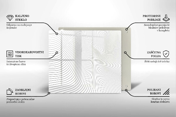 Zaščitna plošča za štedilnik Vzorec modernih linij