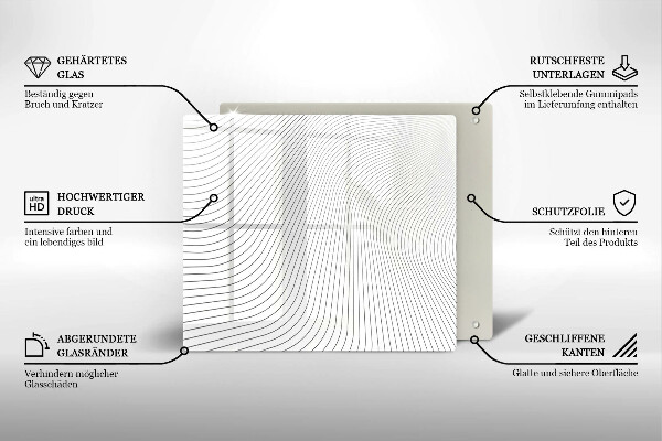 Zaščitna plošča za štedilnik Vzorec modernih linij