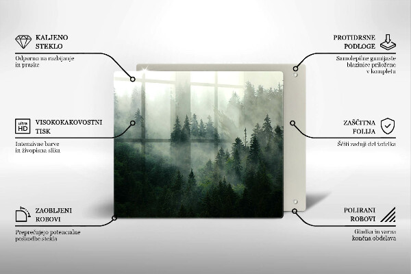 Zaščitna plošča za štedilnik Meglena gozdna pokrajina