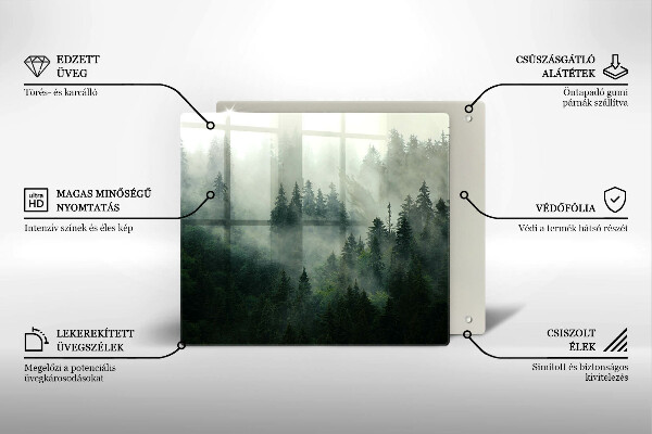 Zaščitna plošča za štedilnik Meglena gozdna pokrajina