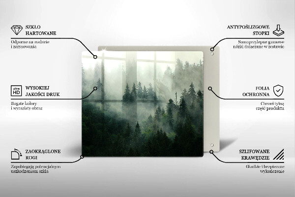 Zaščitna plošča za štedilnik Meglena gozdna pokrajina