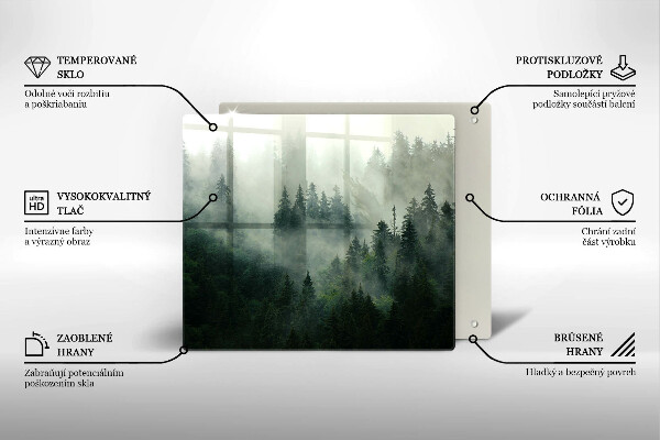 Zaščitna plošča za štedilnik Meglena gozdna pokrajina