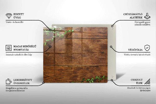 Zaščitna plošča za štedilnik Lesene deske in listi