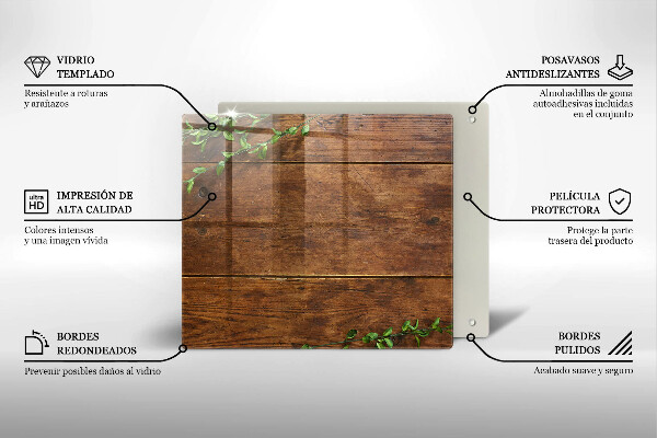 Zaščitna plošča za štedilnik Lesene deske in listi