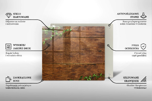 Zaščitna plošča za štedilnik Lesene deske in listi