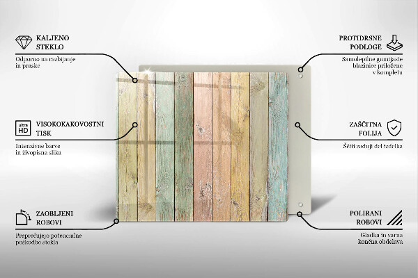 Stenska zaščitna plošča za štedilnik Pisane vintage table