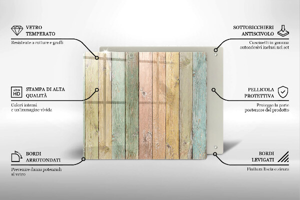 Stenska zaščitna plošča za štedilnik Pisane vintage table