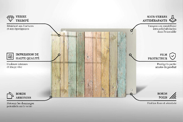 Stenska zaščitna plošča za štedilnik Pisane vintage table