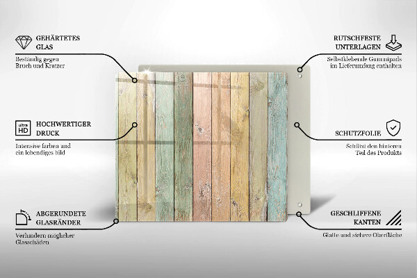 Stenska zaščitna plošča za štedilnik Pisane vintage table