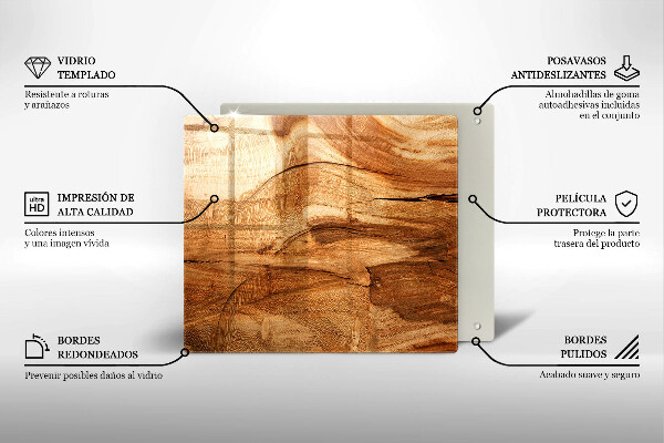 Stenska zaščitna plošča za štedilnik Tekstura lesene plošče