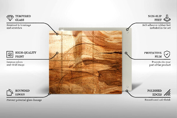 Stenska zaščitna plošča za štedilnik Tekstura lesene plošče