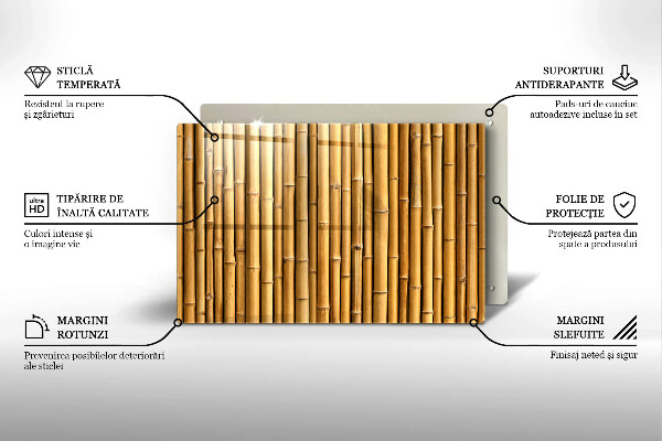 Zaščitna plošča za štedilnik Naravni boho bambus