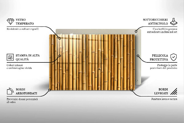 Zaščitna plošča za štedilnik Naravni boho bambus