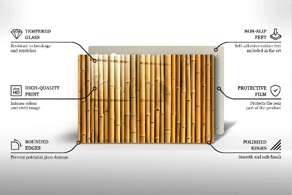 Zaščitna plošča za štedilnik Naravni boho bambus