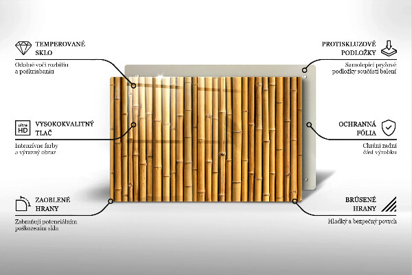 Zaščitna plošča za štedilnik Naravni boho bambus
