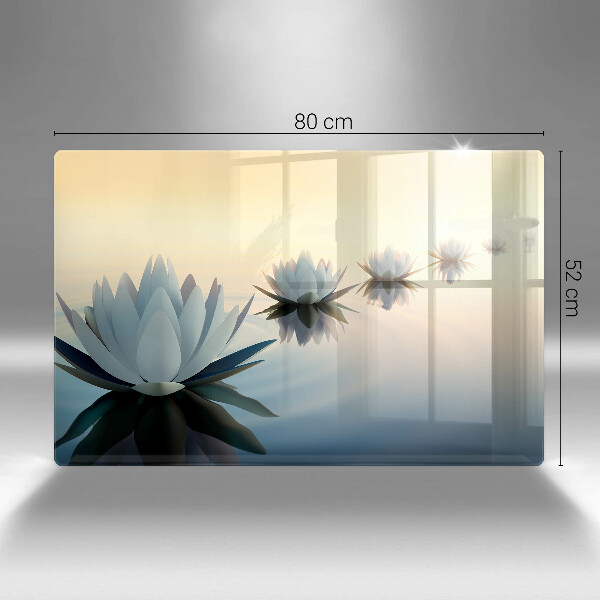 Zaščitna plošča za štedilnik Cvetovi lilije na vodi