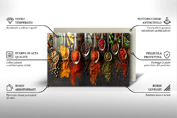 Zaščitna steklena plošča za štedilnik Žlice z začimbami