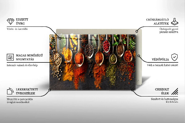 Zaščitna steklena plošča za štedilnik Žlice z začimbami