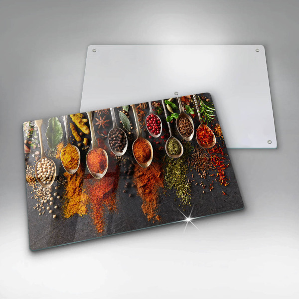 Zaščitna steklena plošča za štedilnik Žlice z začimbami