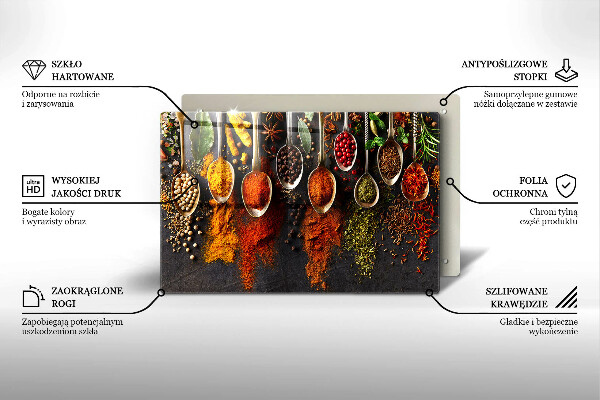 Zaščitna steklena plošča za štedilnik Žlice z začimbami