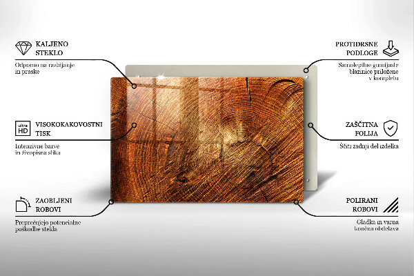 Zaščitna plošča za štedilnik Lesno zrno drevesa