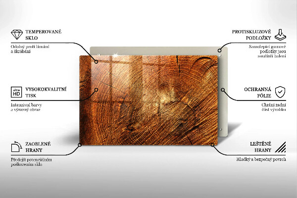 Zaščitna plošča za štedilnik Lesno zrno drevesa