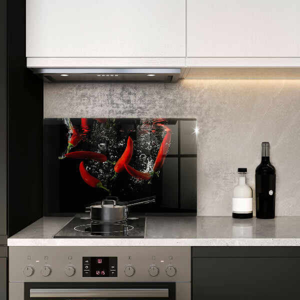 Zaščitna plošča za štedilnik Čili paprike v vodi