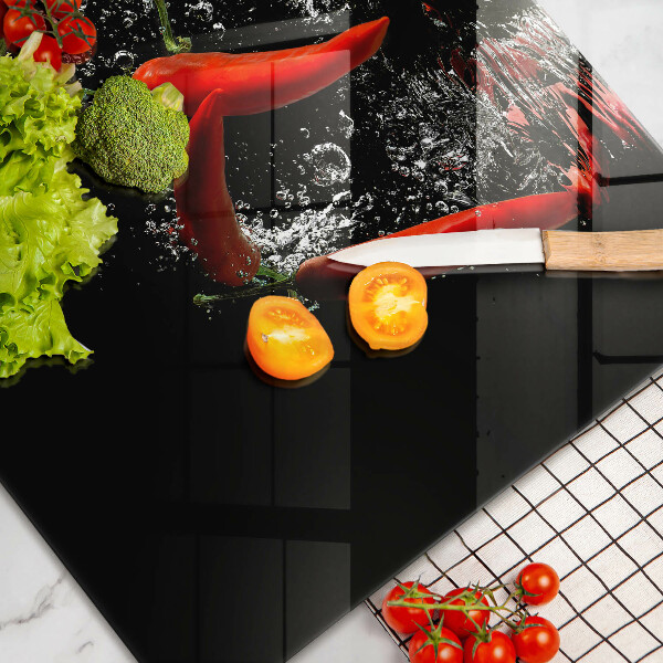 Zaščitna plošča za štedilnik Čili paprike v vodi