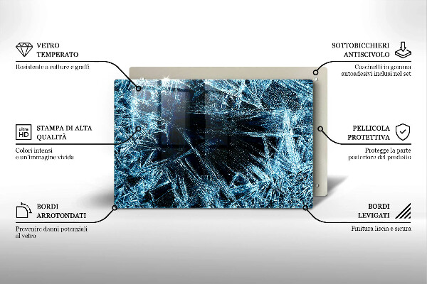 Zaščitna steklena plošča za štedilnik Struktura ostrega ledu