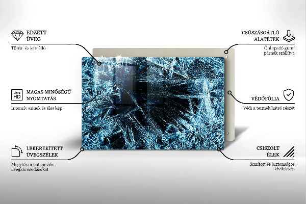 Zaščitna steklena plošča za štedilnik Struktura ostrega ledu