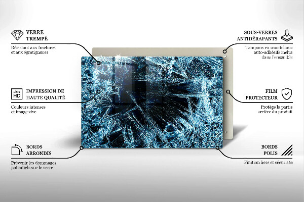 Zaščitna steklena plošča za štedilnik Struktura ostrega ledu