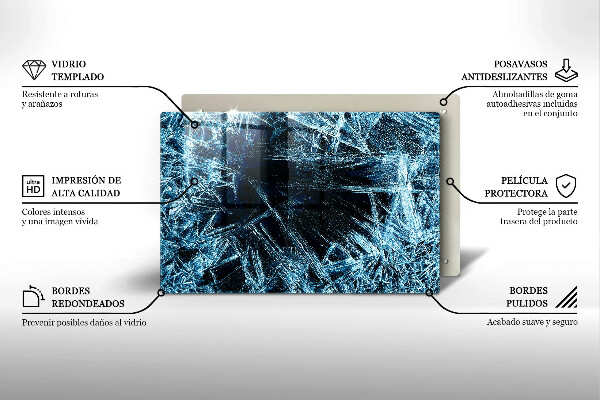 Zaščitna steklena plošča za štedilnik Struktura ostrega ledu