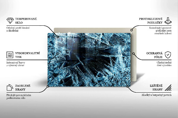 Zaščitna steklena plošča za štedilnik Struktura ostrega ledu