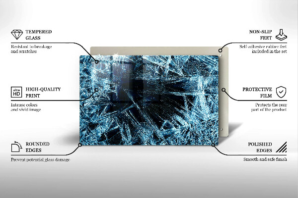 Zaščitna steklena plošča za štedilnik Struktura ostrega ledu