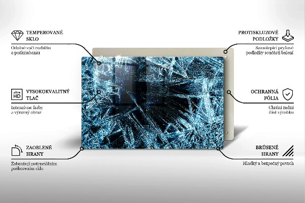 Zaščitna steklena plošča za štedilnik Struktura ostrega ledu