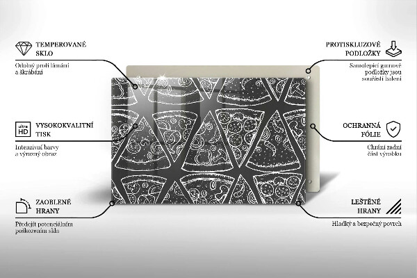 Zaščitna steklena plošča za štedilnik Ilustracija pice